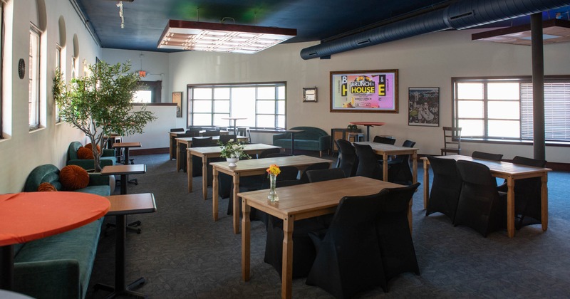 Interior, tables ready for guests