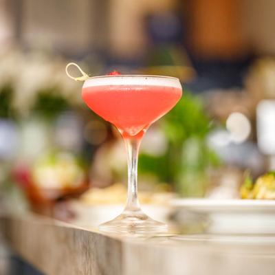 Strawberry sour cocktail.