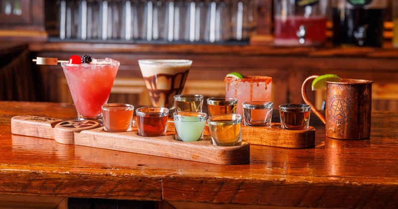 Variety of drinks on display
