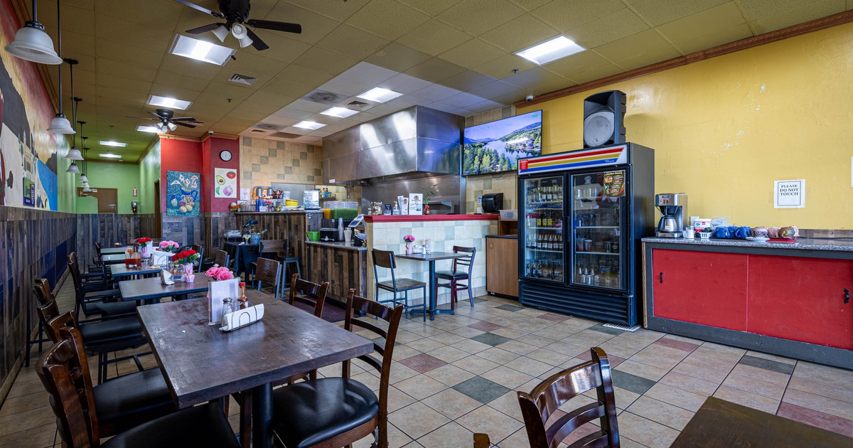 Interior, tables and chairs
