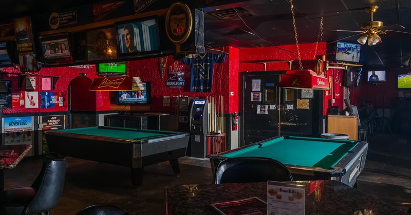 Interior, pool table area