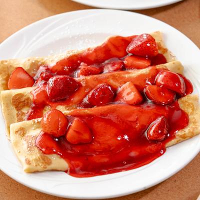 Strawberry crepes.