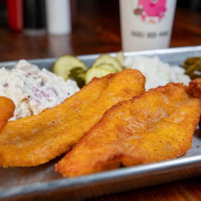 Fried catfish dinner.