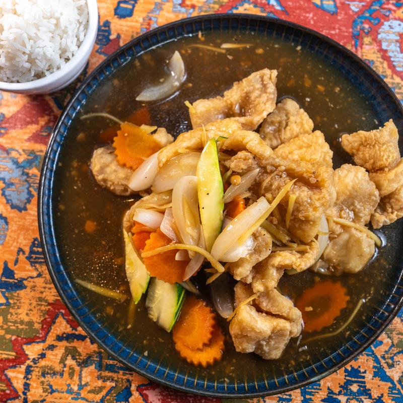menu item 9 of 13, Pad Chaa Fish