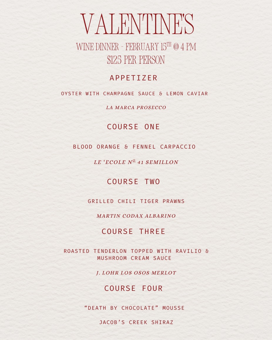 Valentine's Wine Dinner event photo