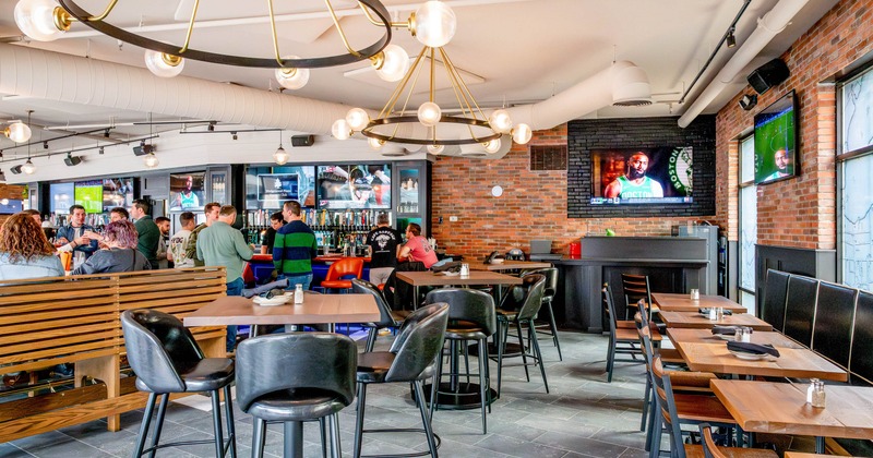 Interior, tall tables and bar stools