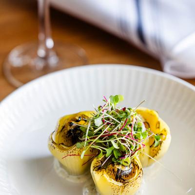 Roasted artichoke hearts.