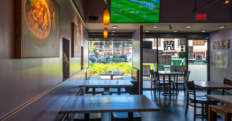 Interior, restaurant dining area