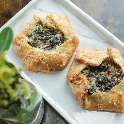 Spinach & Mushroom Galette.