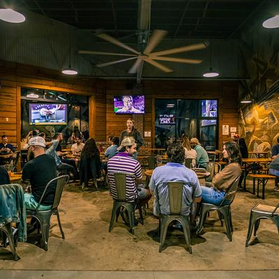 Patio tables, guests