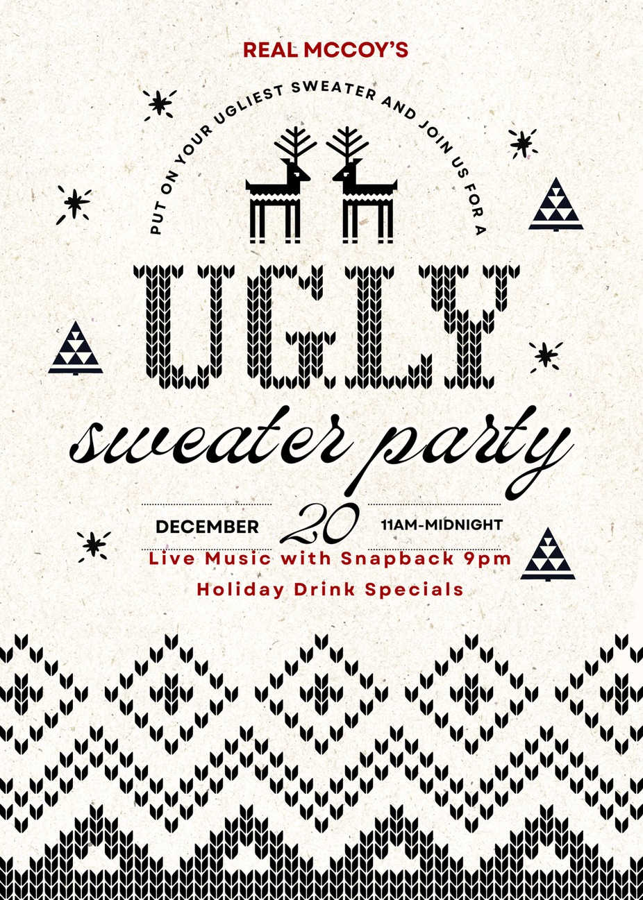 Ugly Sweater Christmas Party w Snapback!! event photo