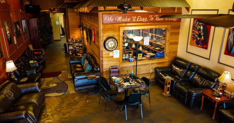 Interior seating area , view from the top