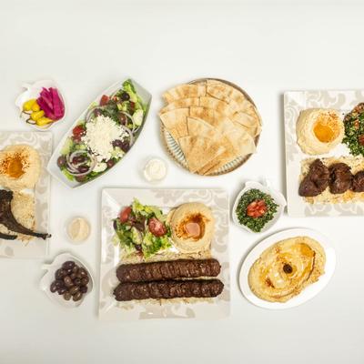 Assorted food dishes.