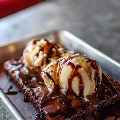 Brownie sundae.