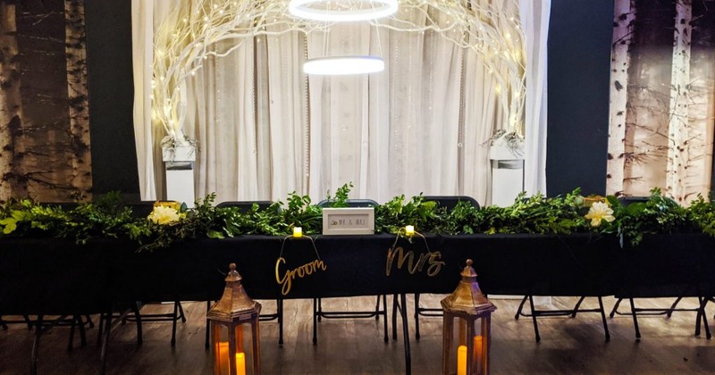 The bride and groom table