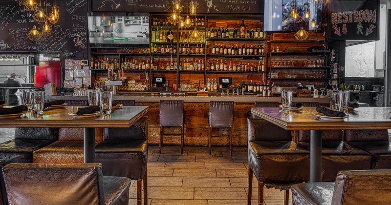 Interior, bar seating