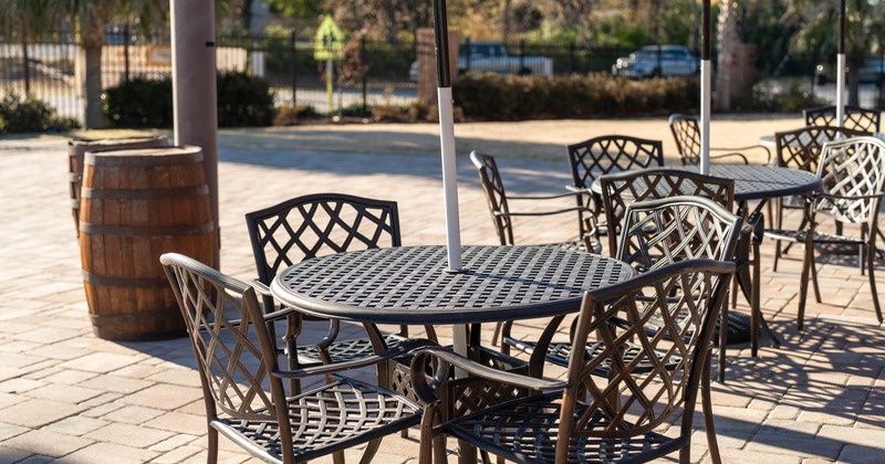 View of a table for four persons