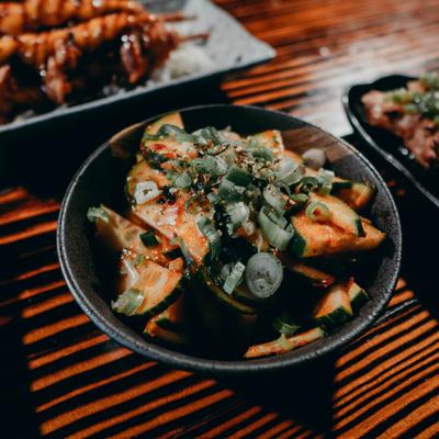 A bowl of Spicy Cucumber.