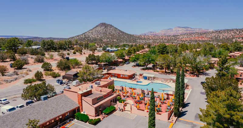 Aerial view of the restaurant