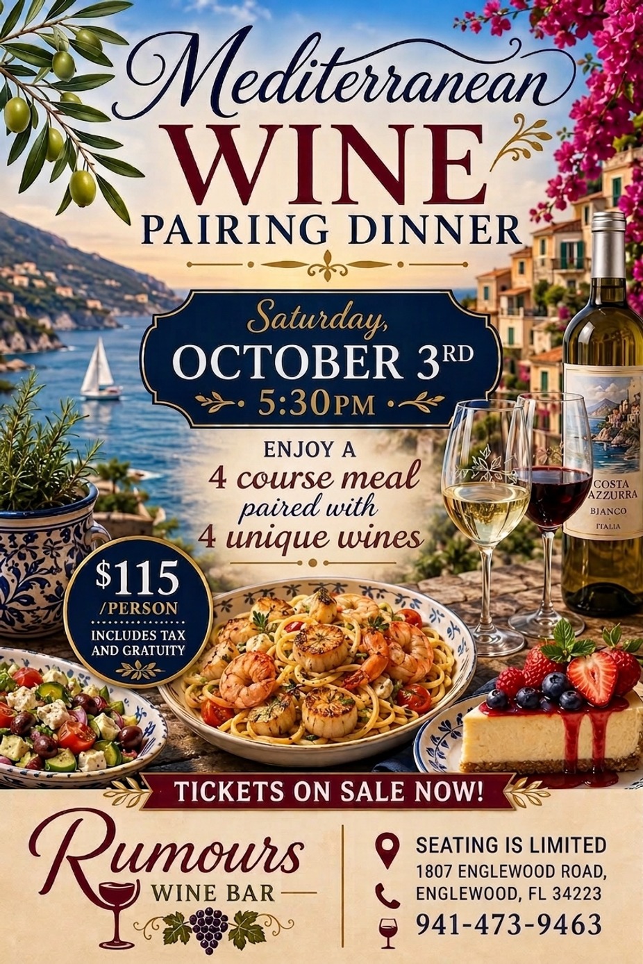 Mediterranean Wine Pairing Dinner event photo