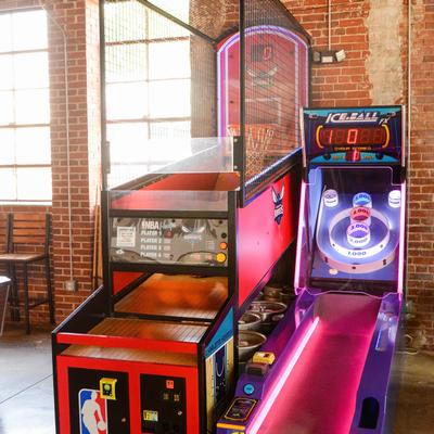 Basketball and Skee Ball arcade games