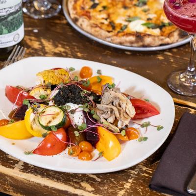 Burrata Rochambeau Forme Heirloom Tomatoes.