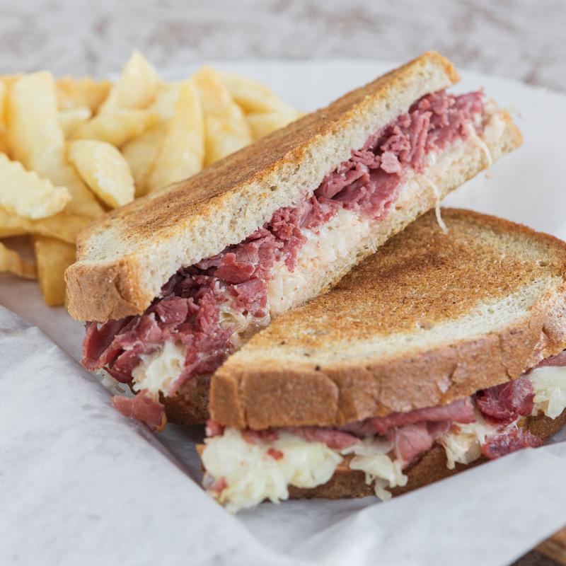 Grilled Reuben on Rye with Swiss photo