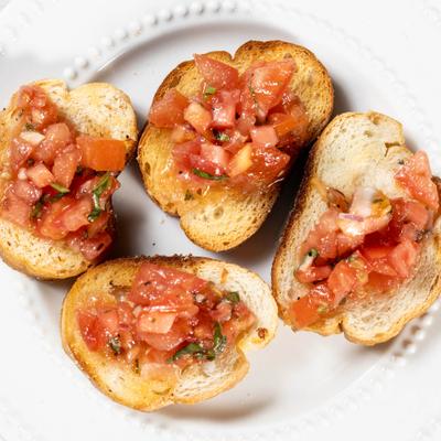 Bruschetta appetizers.