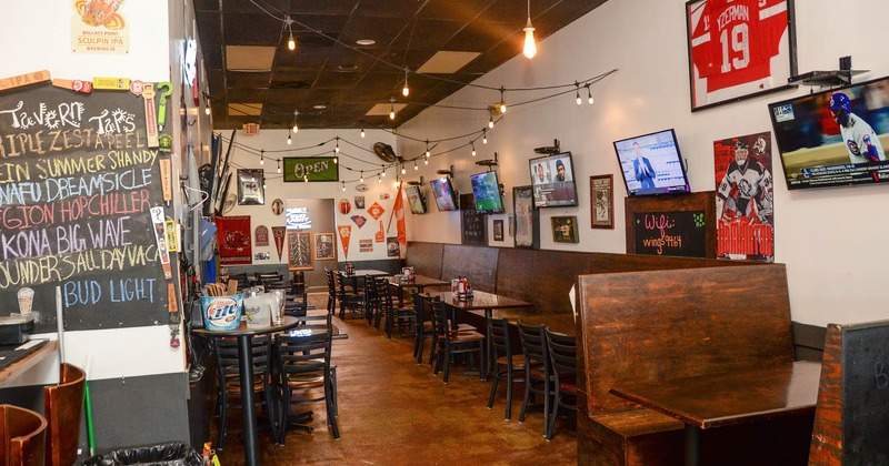 Interior, wide view, dining area