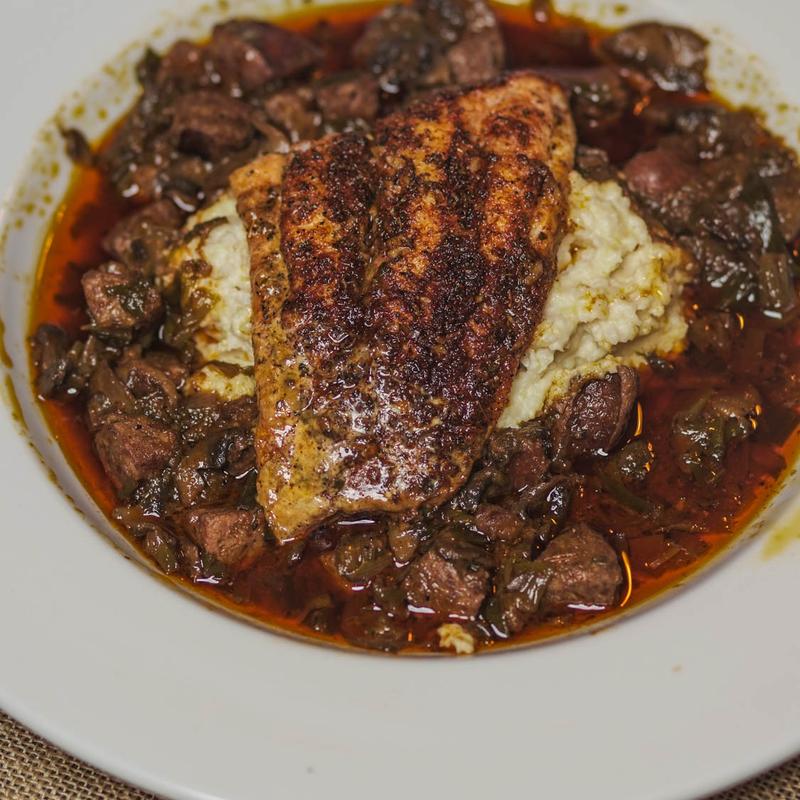 menu item 5 of 12, Mississippi Bronzed Catfish & Grits