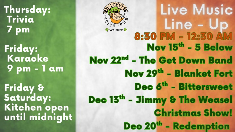 Saturday Night Band Line Up! event photo