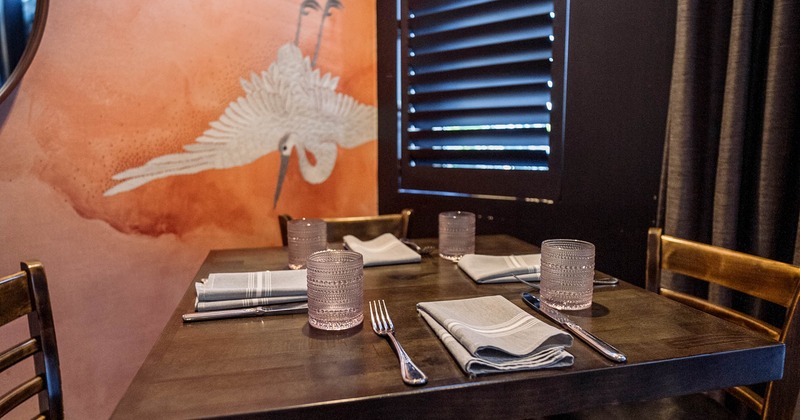 Interior, table ready for guests