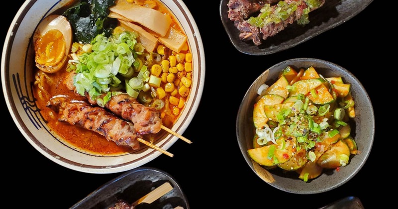 Variety of dishes spread on a table