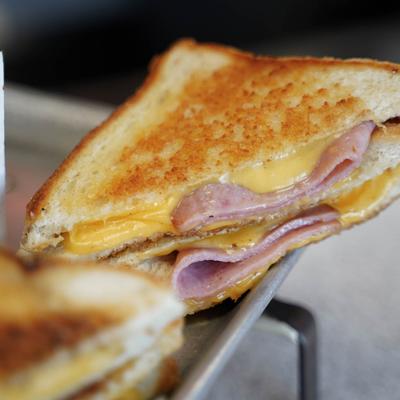 grilled cheese with ham.