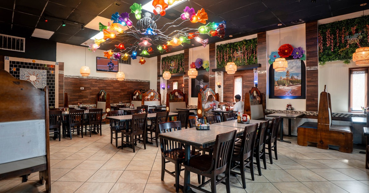 Interior, tables ready for guests