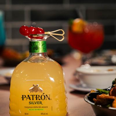 Bottle of drink, side view.