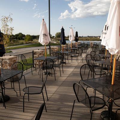 Tables in patio area
