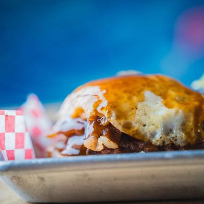 Loco Moco Deluxe, close-up.