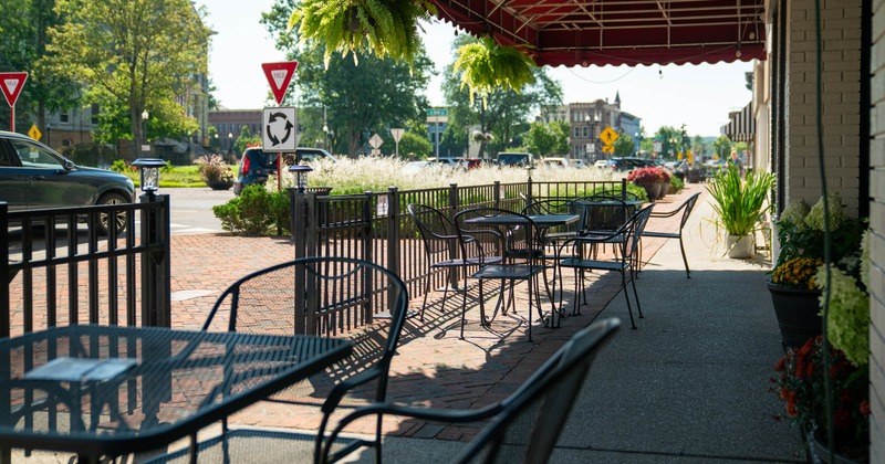 Outdoor patio, seating area