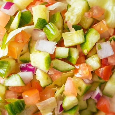 Shirazi Salad, closeup.