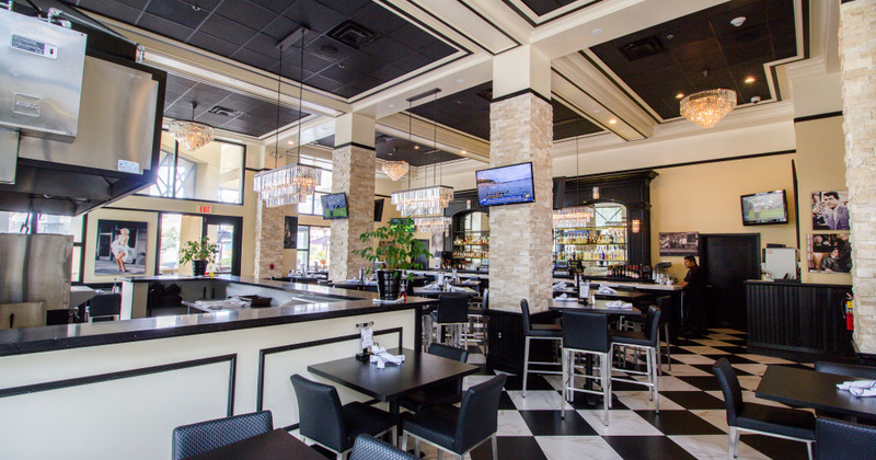 Interior, tables and seating