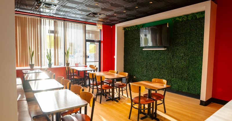 Interior, wide view, dining area