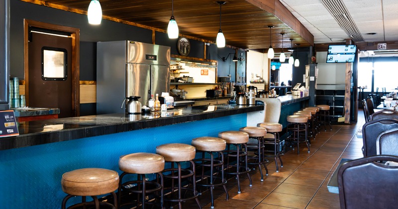 Interior, a bar with bar stools
