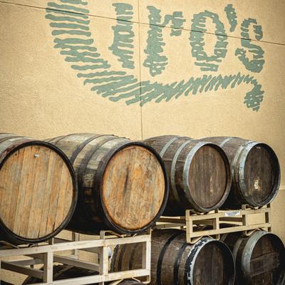 Ciro's sign, wine barrels.