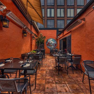 Outdoor dining area.