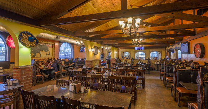 Interior, dining area with guests