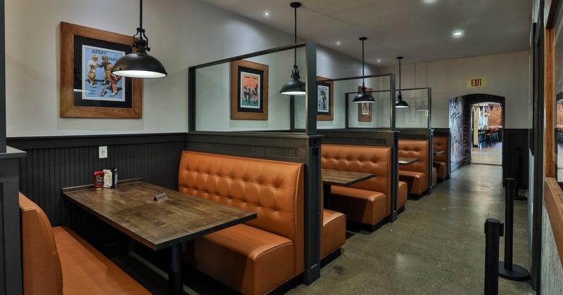 Interior, restaurant booths