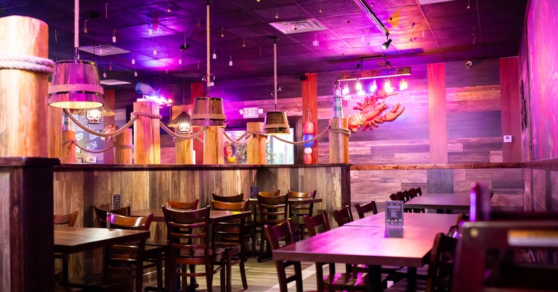 Decorated interior, dining area