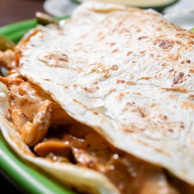 King Quesadilla, closeup.