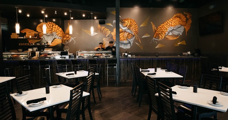 Employees in bar area